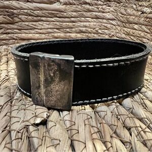 Leather bracelet, made with beautiful wide black Italian leather